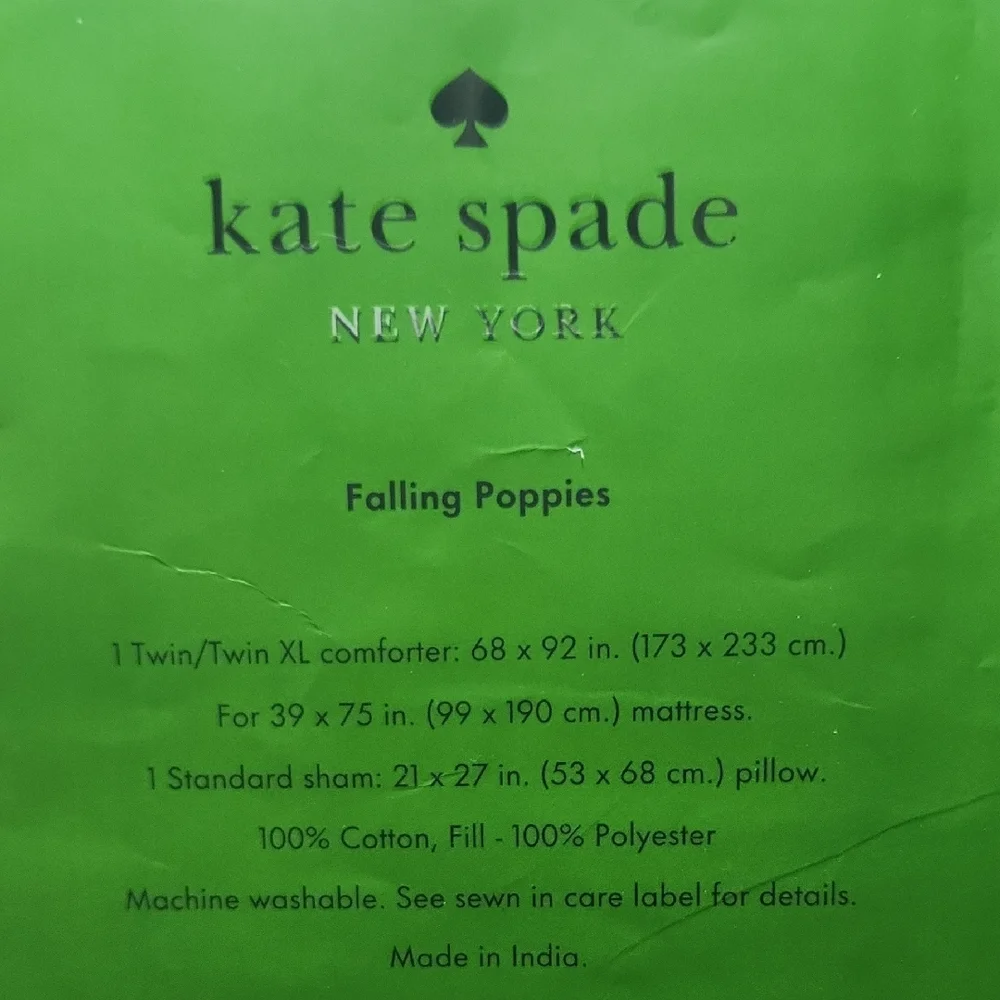 Kate Spade Falling Pippies White and Pink Comforter Set